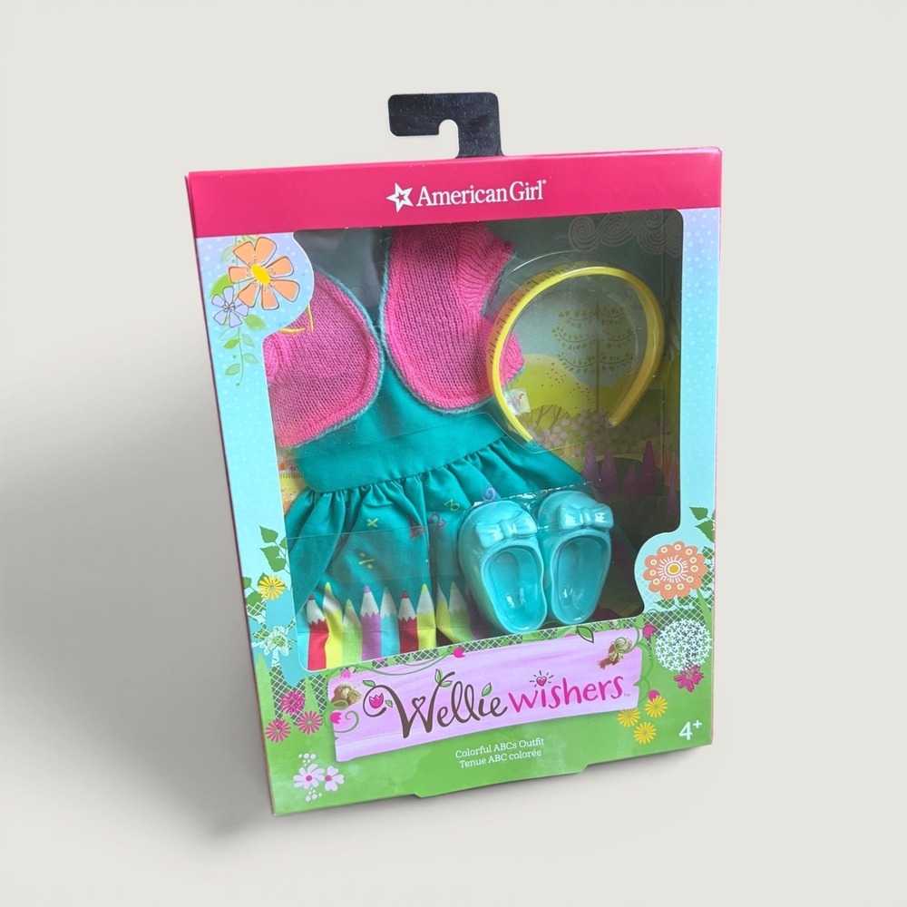 NIB Retired American Girl WellieWishers Colorful ABCs Outfit Back to School